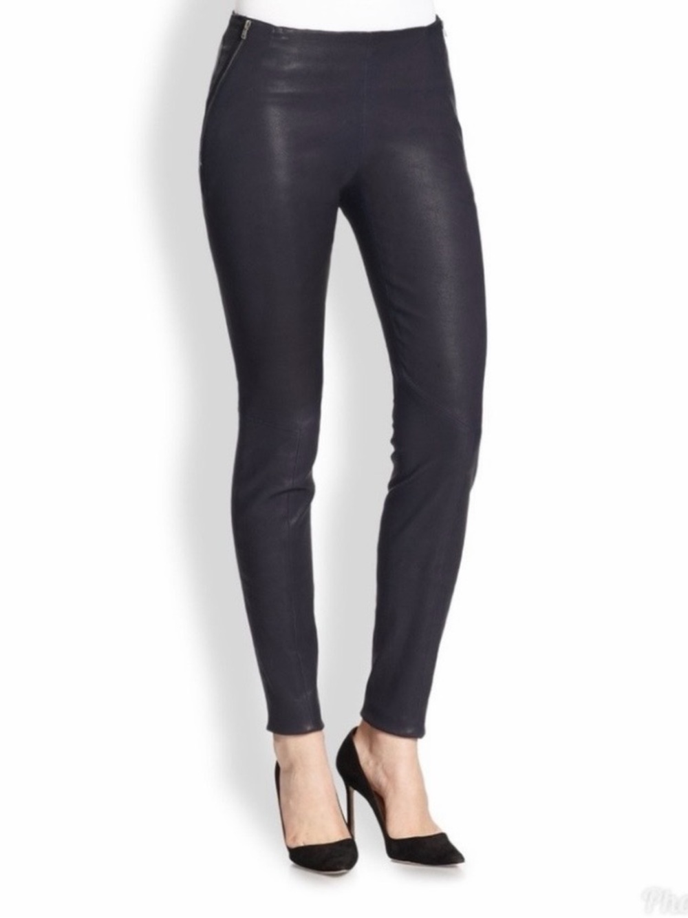 Theory Black Lamb Leather Leggings size 0 - Picture 13 of 14